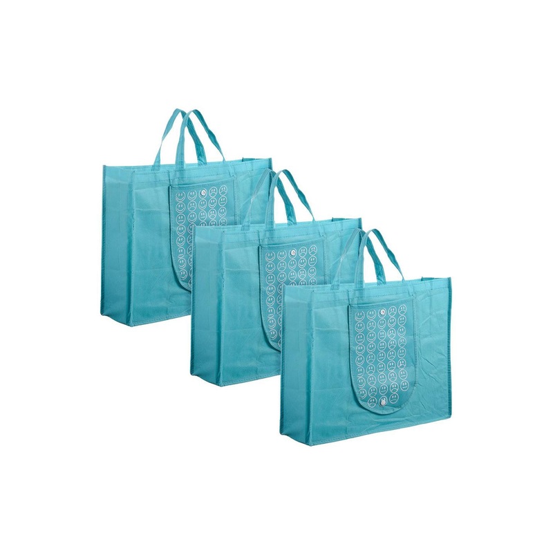 Kuber Industries Floral Oversized Shopper Handheld Bag with Applique