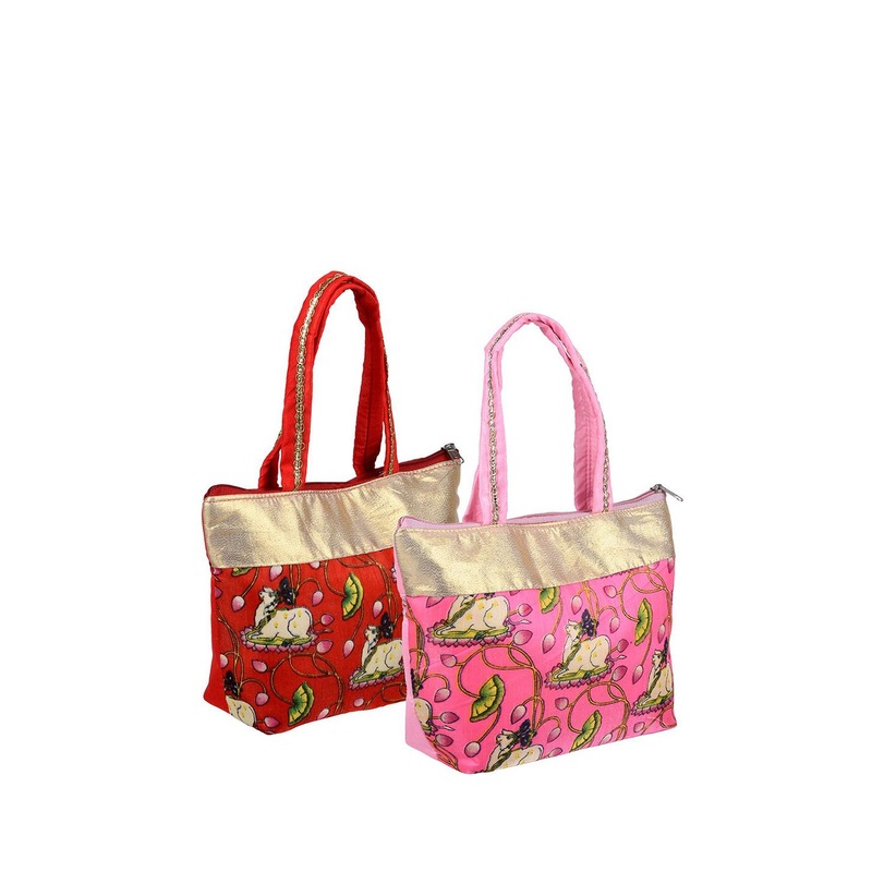 Kuber Industries Set of 2 Floral Printed Shopper Shoulder Bag