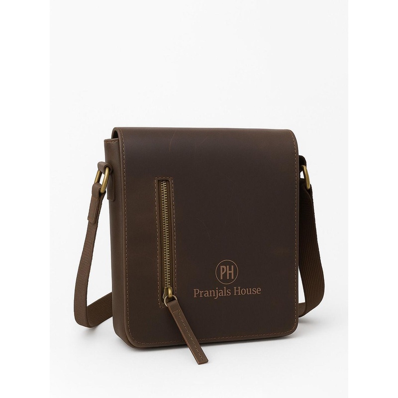 PRANJALS HOUSE Unisex Leather Crossbody Messenger Bag