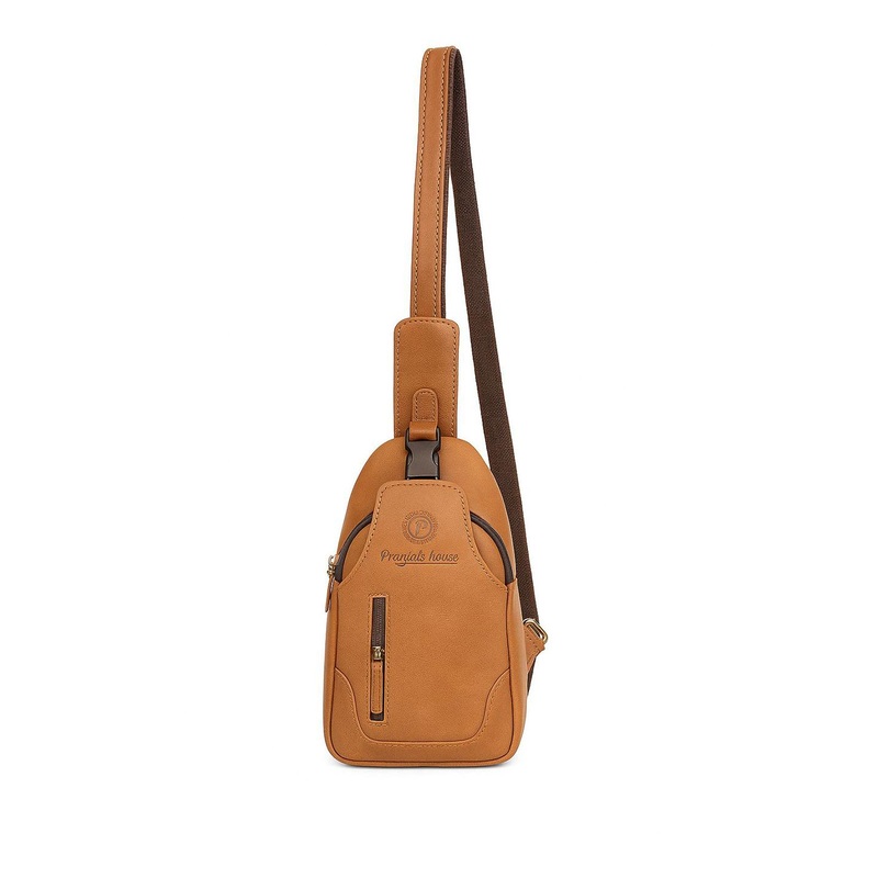 PRANJALS HOUSE Unisex Solid Leather Crossbody Bag