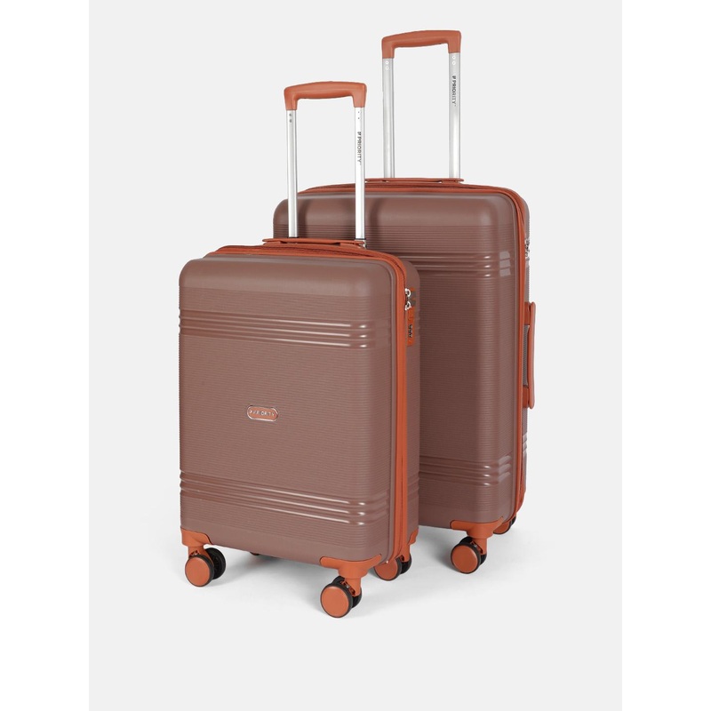 Priority Unisex Set of 2 360 Degree Rotation Hard-Sided Trolley Bags