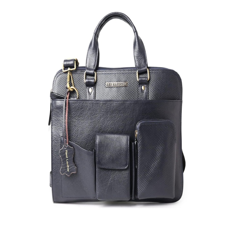 Red Harbour Men Textured Laptop Bag