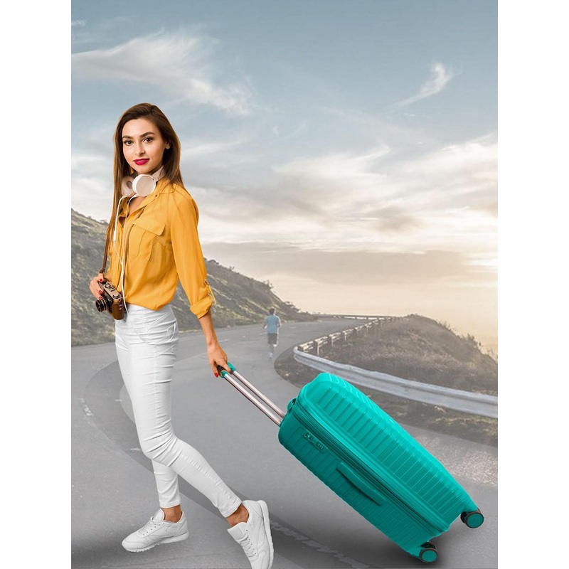 REDHORNS Set Of 3 Hard Sided Trolley Suitcase