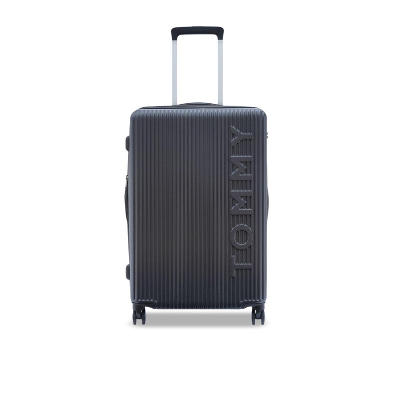 Tommy Hilfiger Unisex Textured Empire Pro Hard Sided Medium Trolley Bag