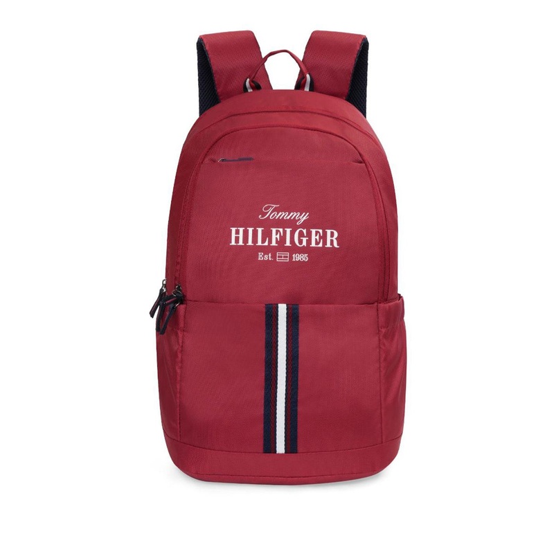 Tommy Hilfiger Unisex Typography Backpack with Compression Straps