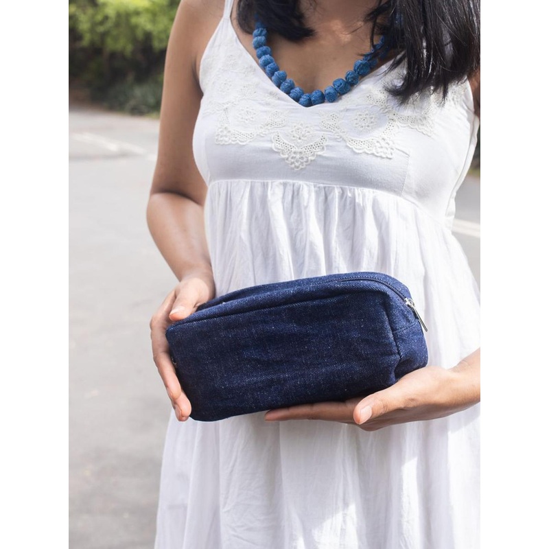 DWIJ Unisex Upcycled Handheld Denim Multipurpose Pouch