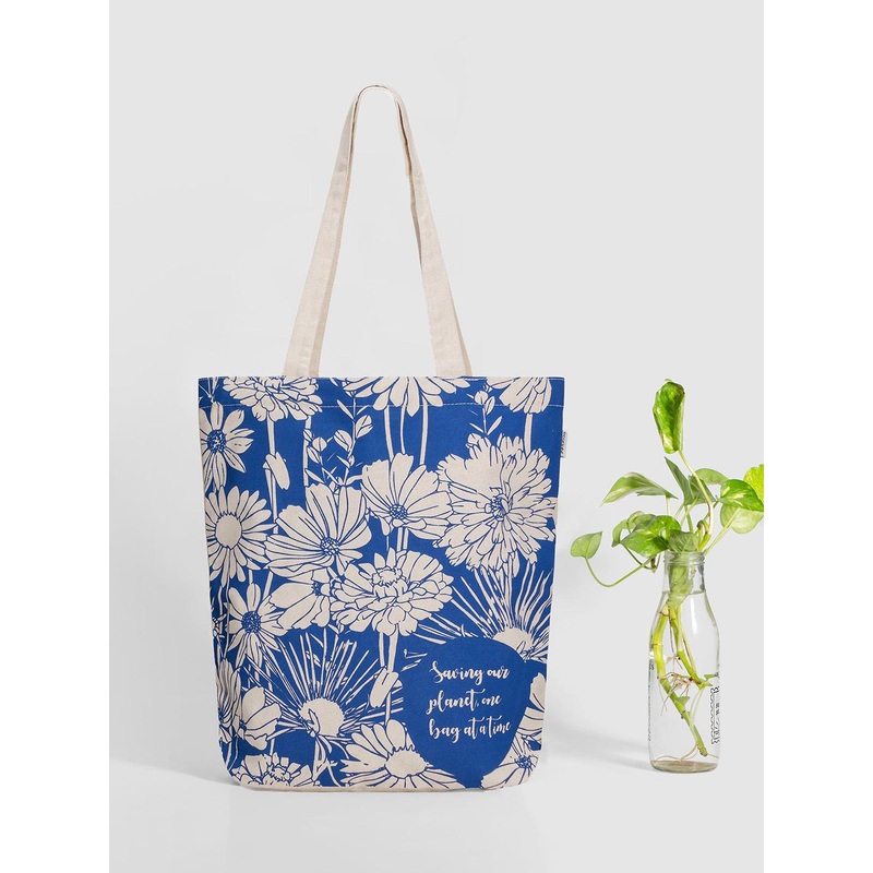 EcoRight Zipper Tote Bag – Flowers