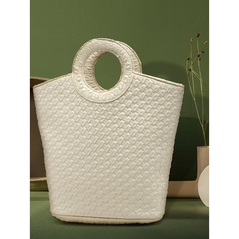 ENSAC Colourblocked PU Oversized Structured Handheld Bag