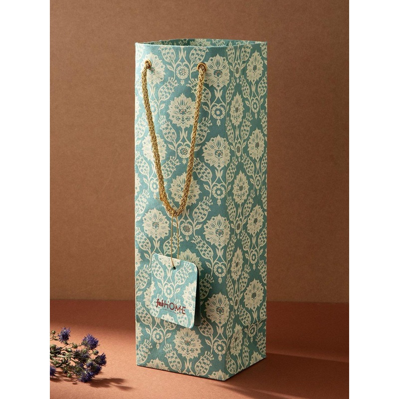 Fabindia Floral Printed Shopper Handheld Bag with Tasselled