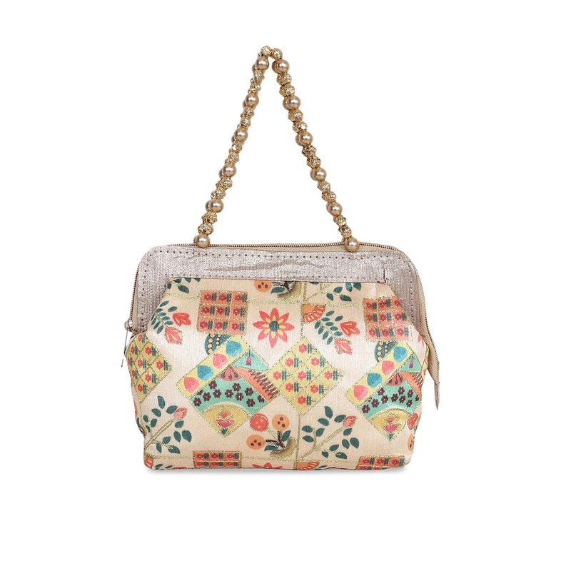 Kuber Industries Floral Printed Handheld Bag