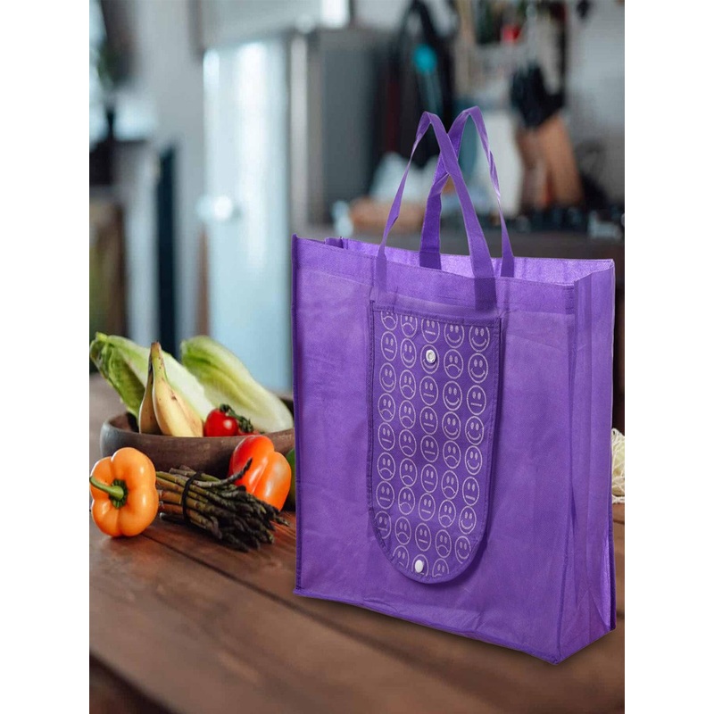 Kuber Industries Pack Of 4 Printed Foldable Shopper Tote Bag