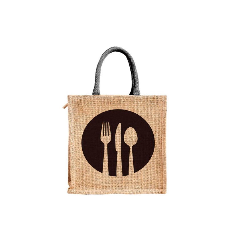 Kuber Industries Printed Structured Jute Handheld Bag