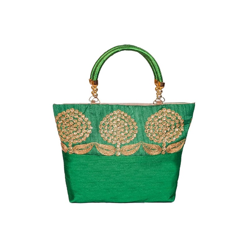 prettykrafts Floral Embellished Structured Handheld Bag
