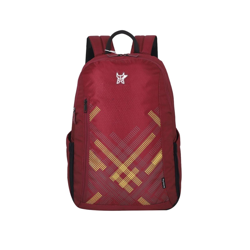 Arctic Fox Unisex Maroon & Black Printed Laptop Bag