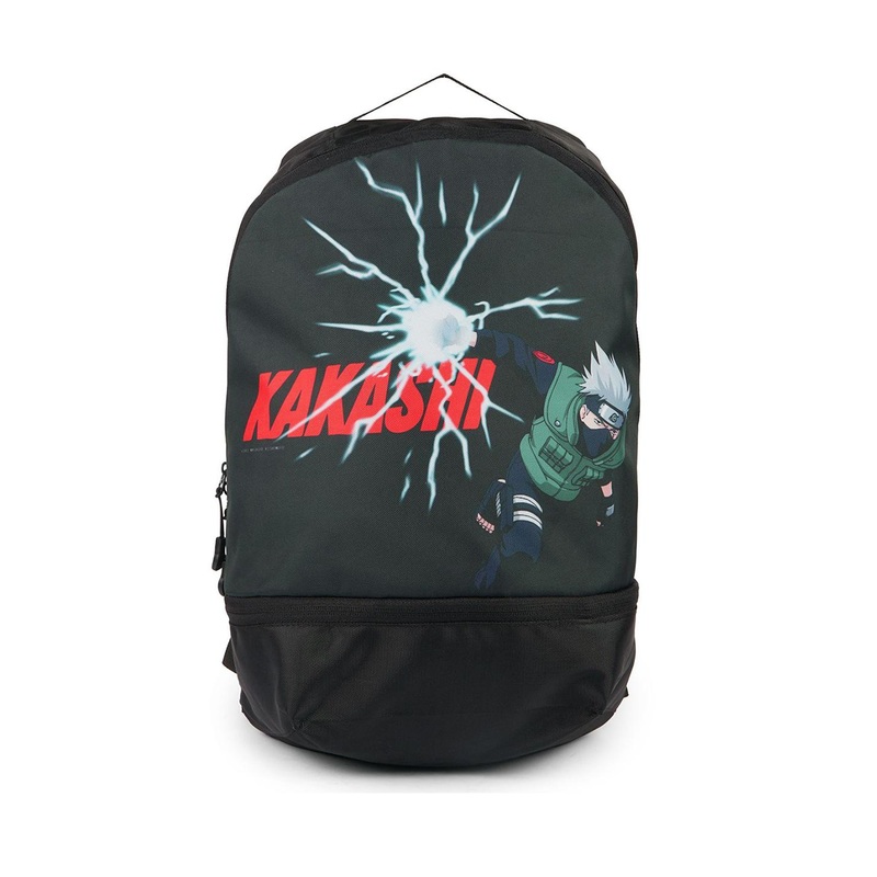 Bewakoof Official Naruto Merchandise Unisex Black Kakashi Printed Backpack