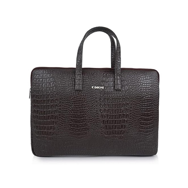 CIMONI Unisex Textured Leather Laptop Bag Up to 16 inch