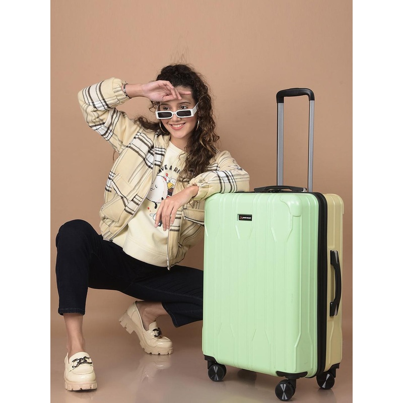 MOVE-MEANT Textured Hard Sided Medium Trolley Bag