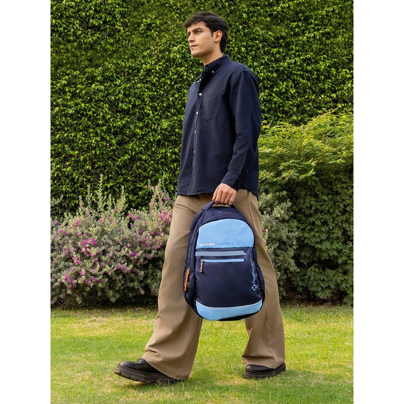 Nasher Miles History Laptop Backpack 31 Liters Polyester with Raincover (Navy Blue)