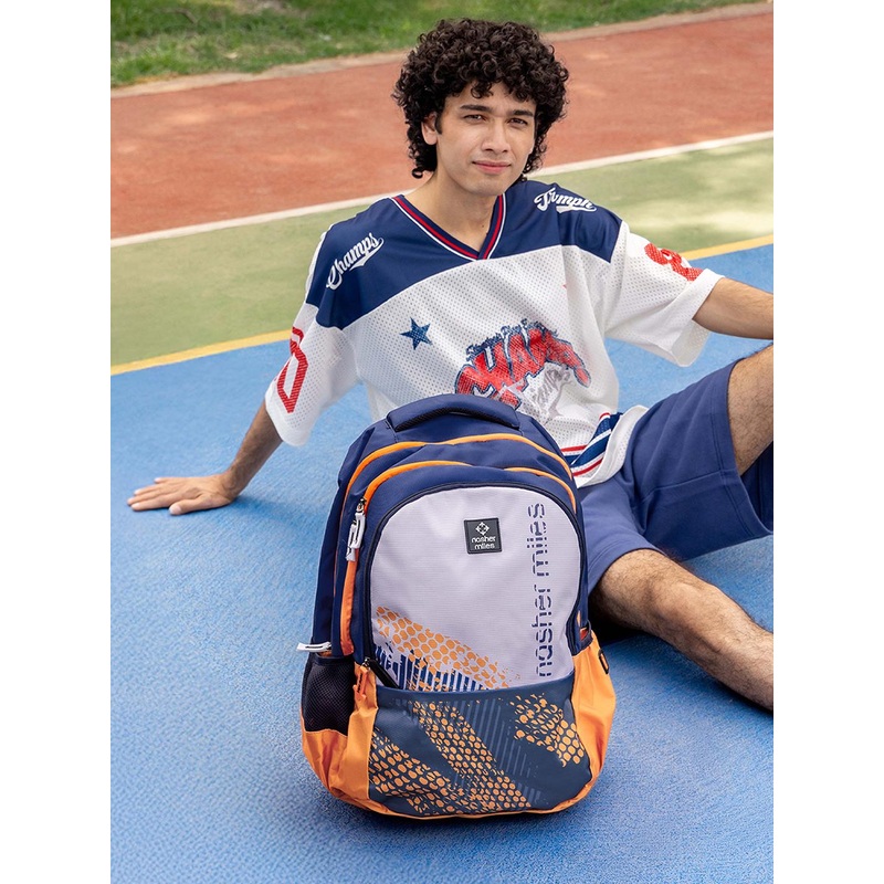 Nasher Miles Kinetics Laptop Backpack 45 Liters Polyester with Raincover (Light Blue)