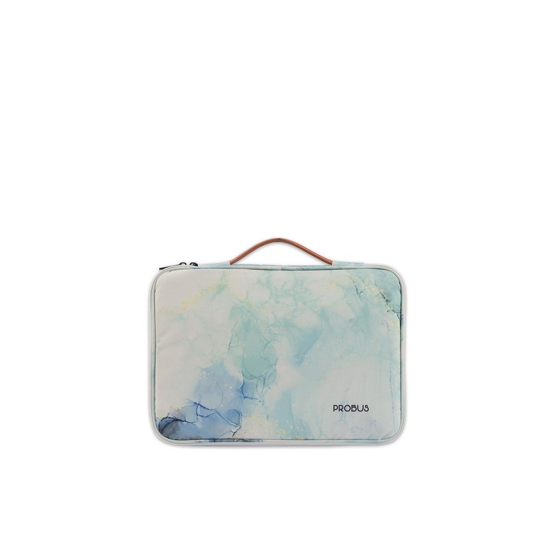 PROBUS Unisex Grey & Blue Printed Laptop Sleeve
