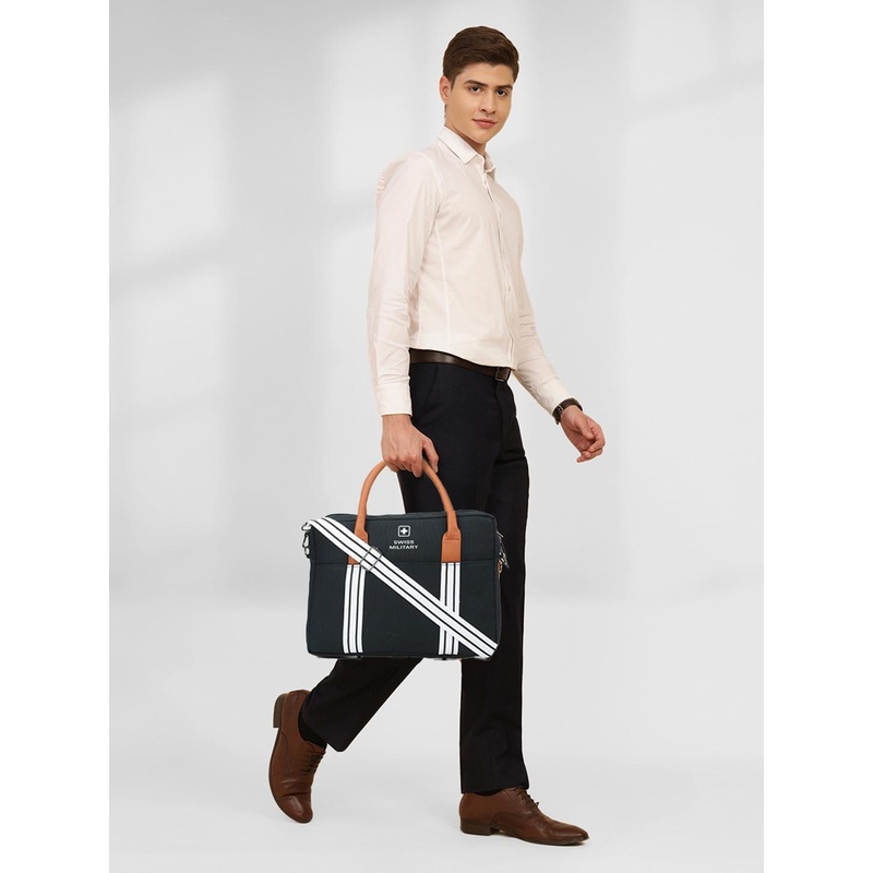 SWISS MILITARY Unisex Striped Laptop Bag