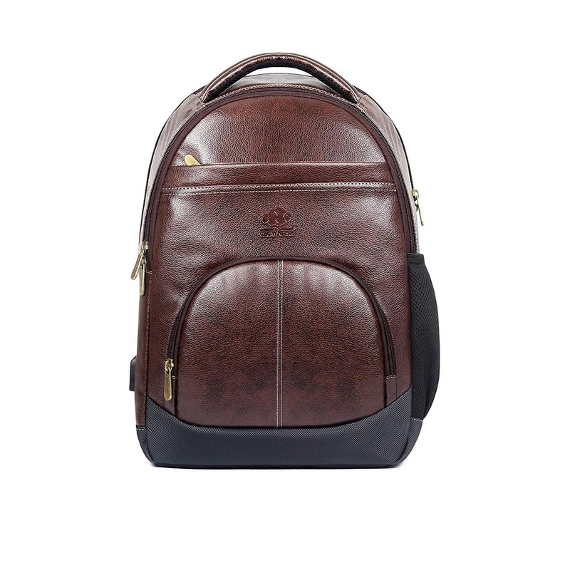 THE CLOWNFISH Fusion Unisex Brown & Black Backpack