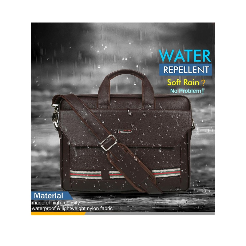 ZIPLINE Unisex Brown Textured Laptop Bag