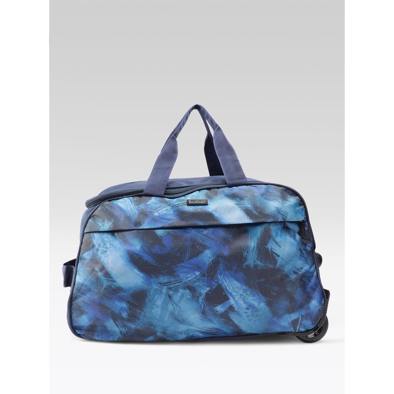 BAD HABIT Unisex Printed Medium Duffel Trolley Bag – 45L
