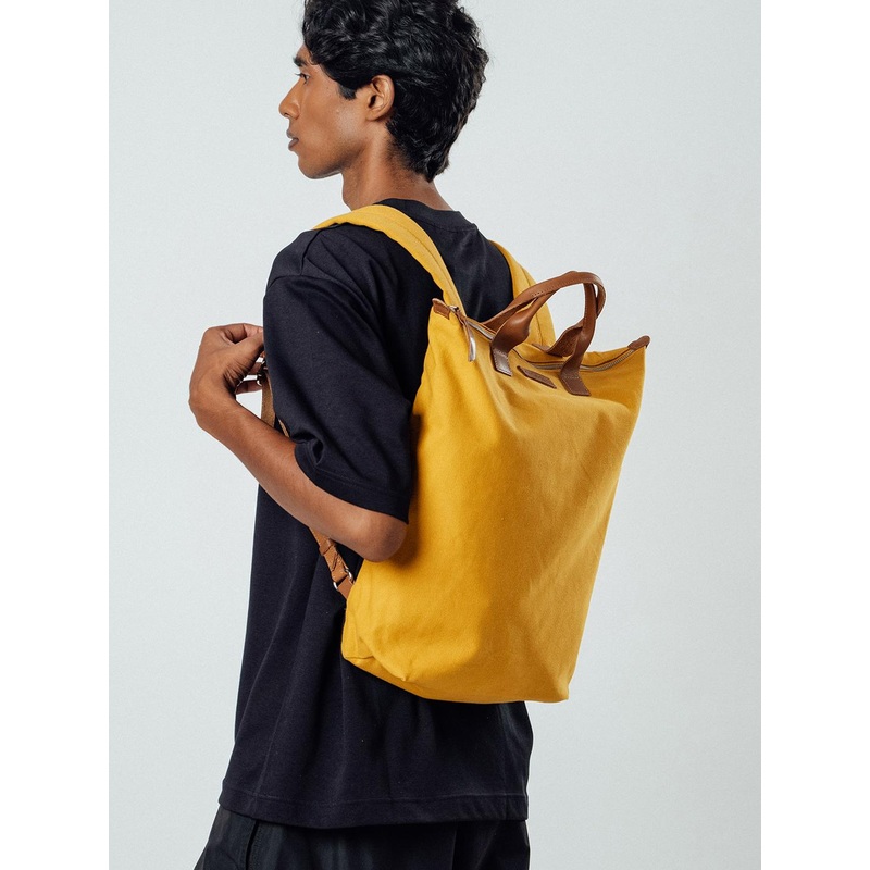 DailyObjects Unisex Yellow & Brown Backpack