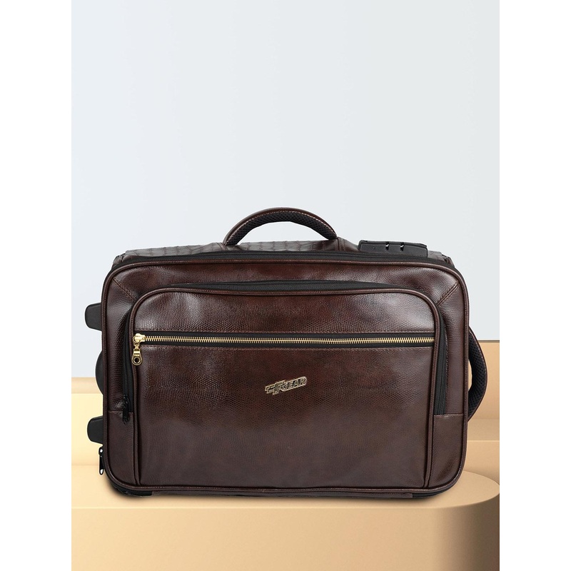 F Gear Unisex Textured 360-Degree Rotation Soft-Sided Small Trolley Bag 44 cm