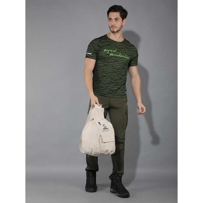 GREENLANDS Unisex Brand Logo Canvas Backpack