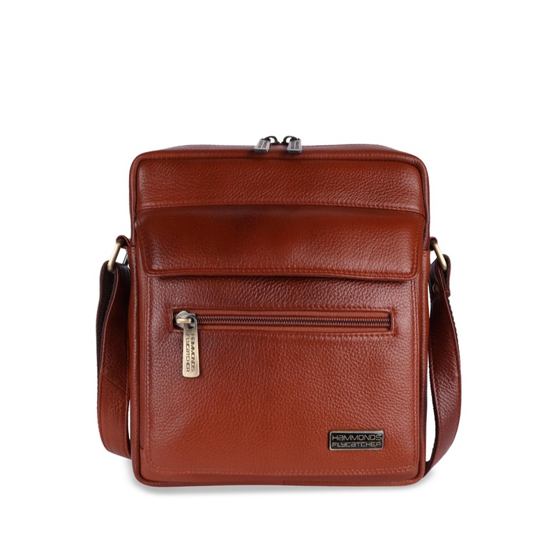 HAMMONDS FLYCATCHER Textured Leather Structured Sling Bag with Tasselled