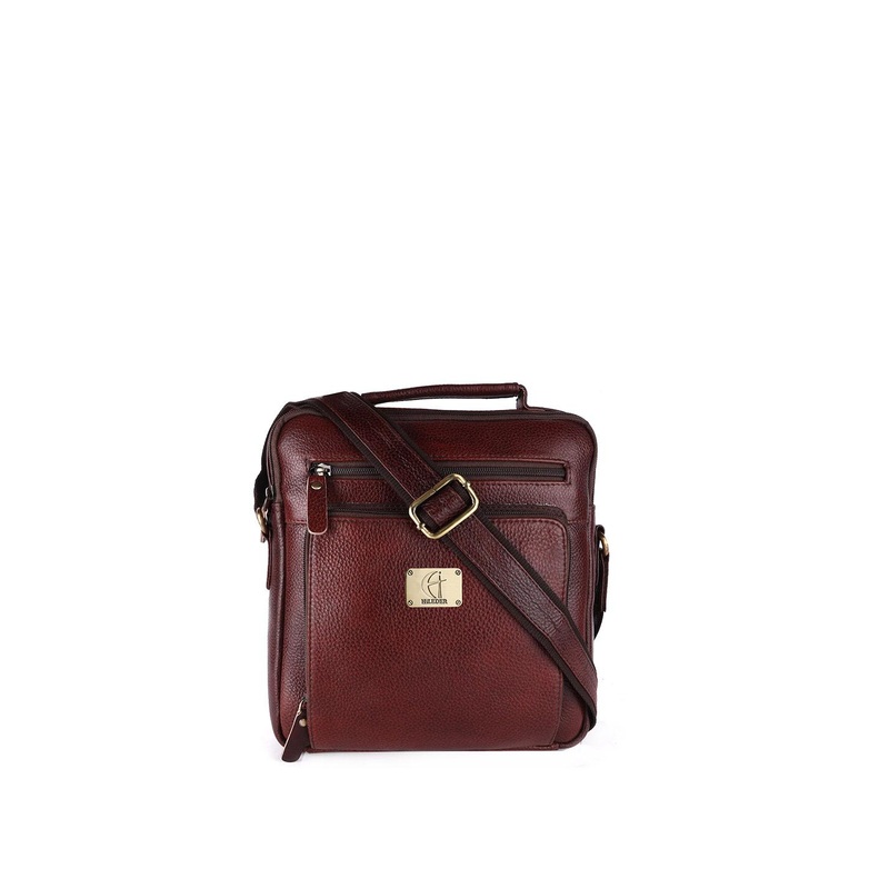 HiLEDER Unisex Pure Leather Sling Cross Body Messenger Bag