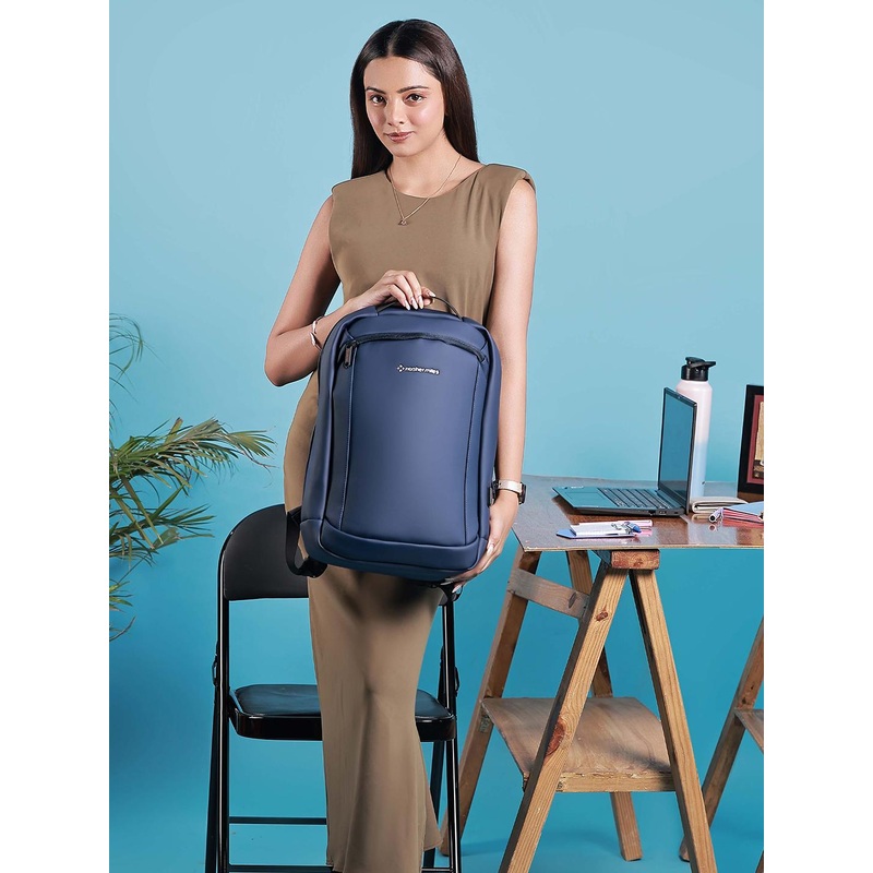Nasher Miles Queens 22L Polyester Navy Blue Laptop Backpack USB charging port