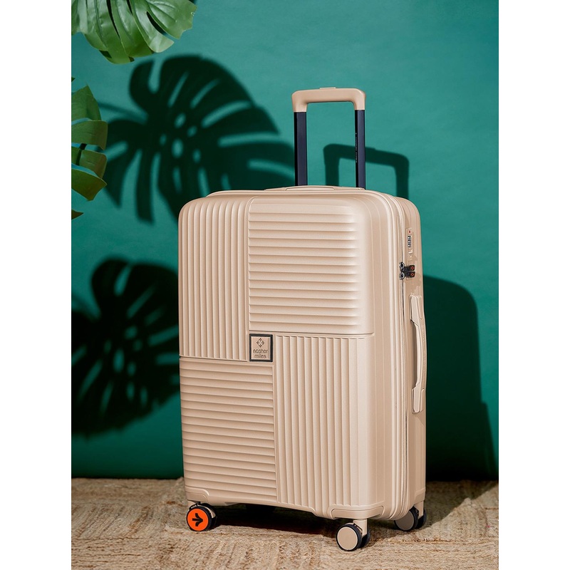 Nasher Miles Singapore Hard-Sided Polypropylene Large Champagne Trolley Bag – 28Inch 75cm