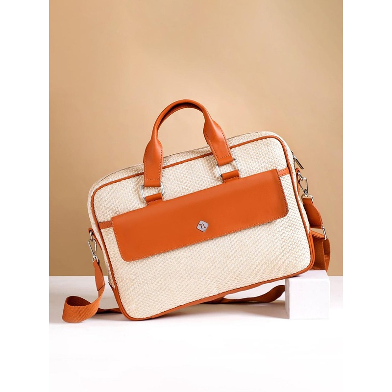 Nestasia Unisex Colourblocked Jute Laptop Bag – Up to 14 inch