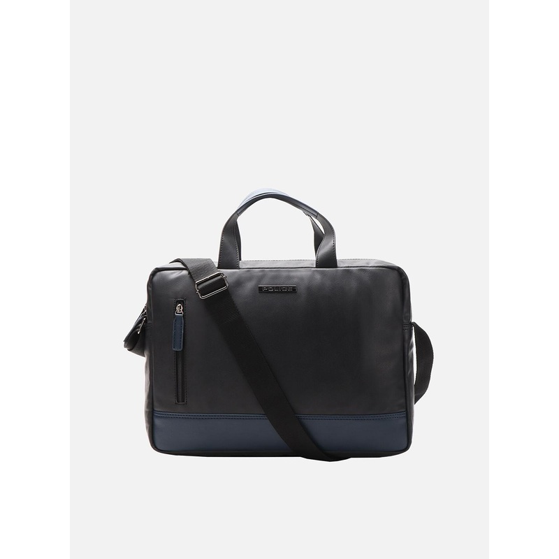 Police Men Colourblocked Leather Messenger Bag