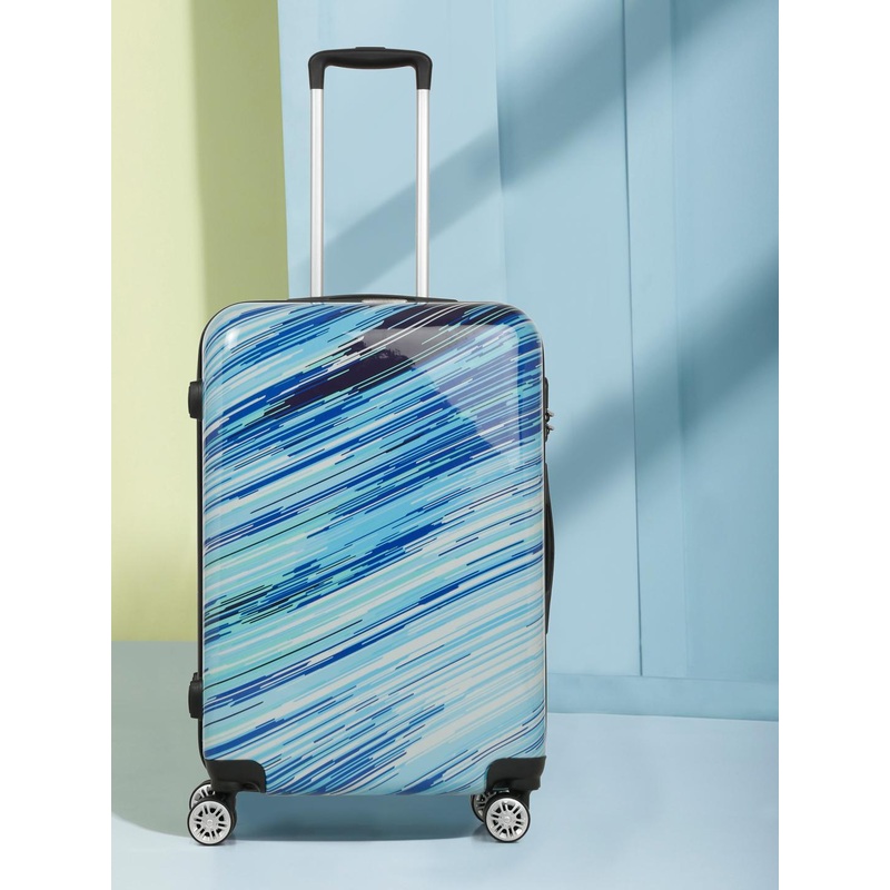 Teakwood Leathers Printed Medium-Sized Trolley Bag- 54.6L