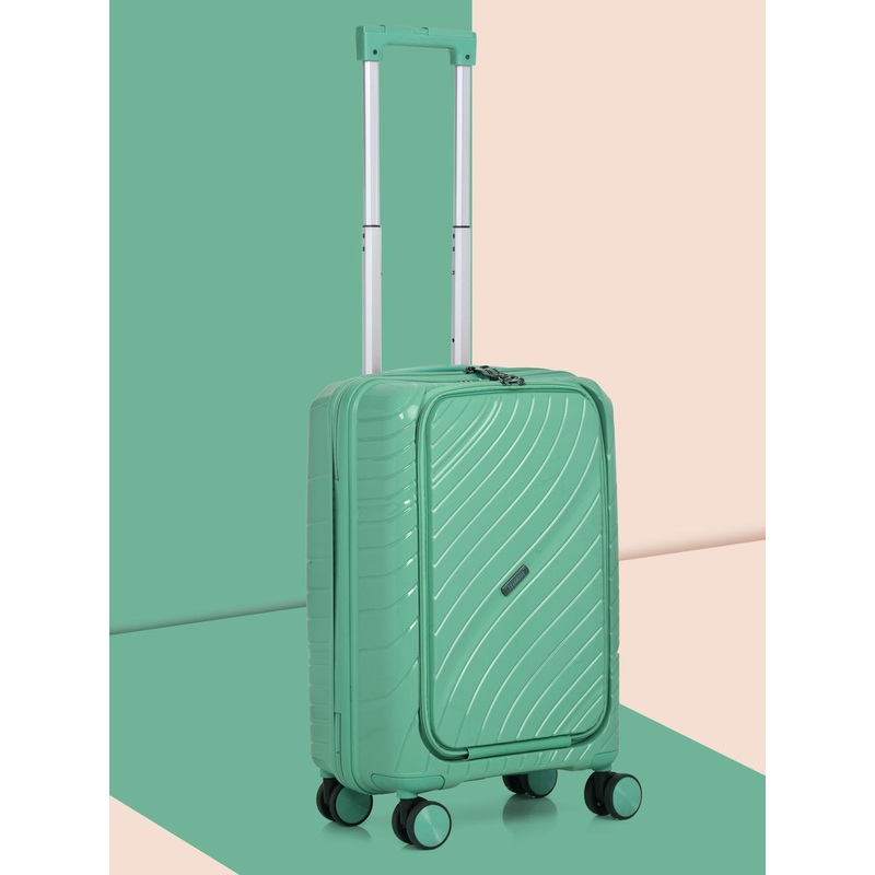 Teakwood Leathers Textured 13-Inch Laptop Hard-Sided Cabin-Sized Trolley Bag 38L