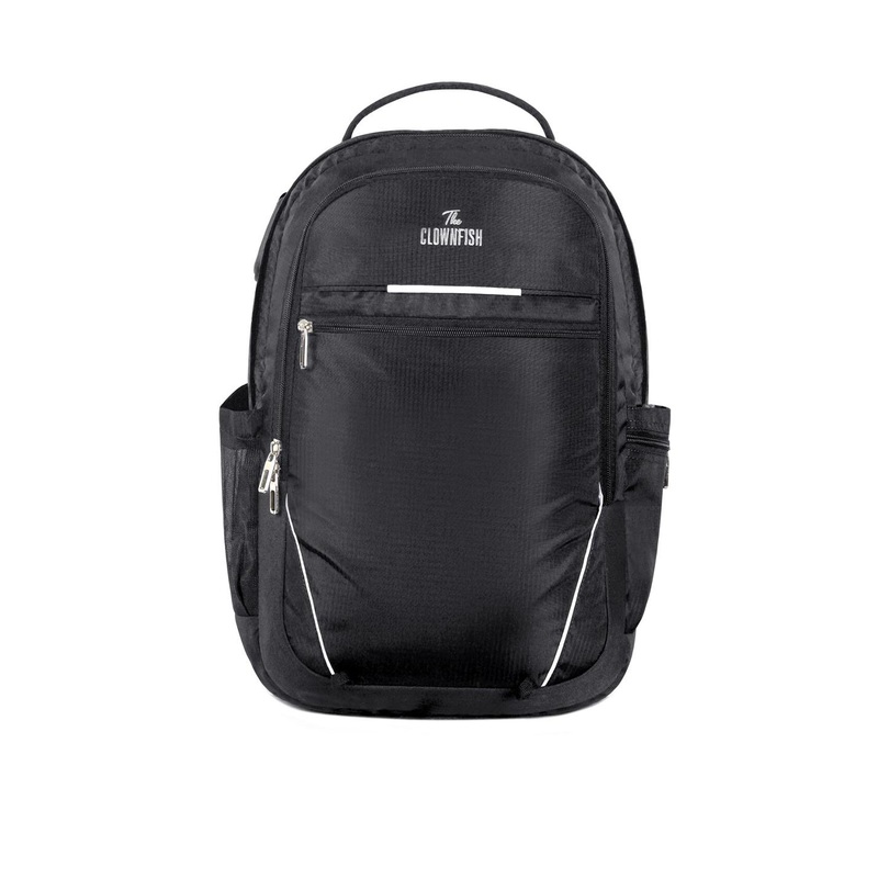 THE CLOWNFISH Emerson Unisex Black & White Backpack