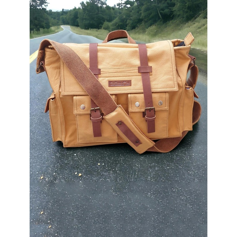 The House of Tara Unisex Beige & Brown Messenger Bag
