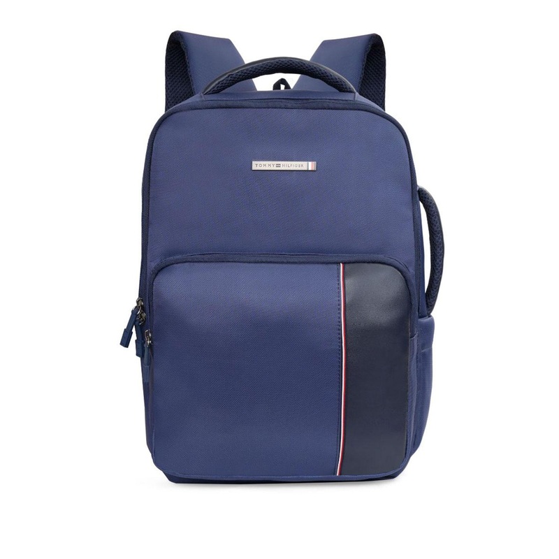 Tommy Hilfiger Unisex Brand Logo Backpack with Compression Straps