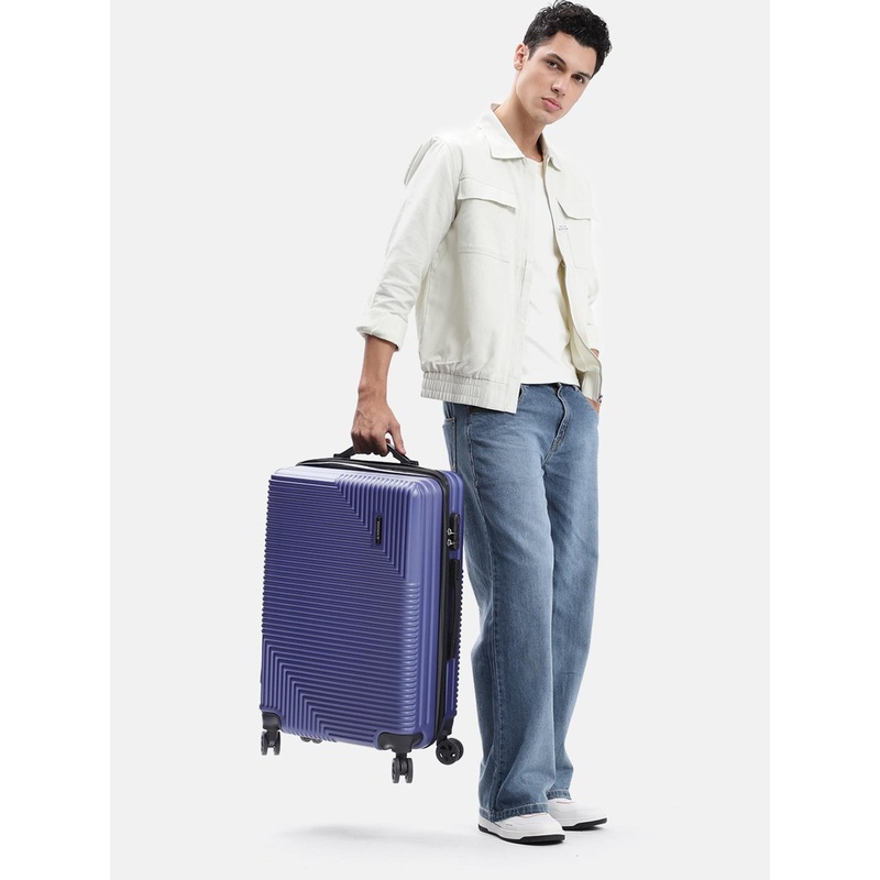 WROGN Textured Hard-Sided Medium Trolley Suitcase 55 L