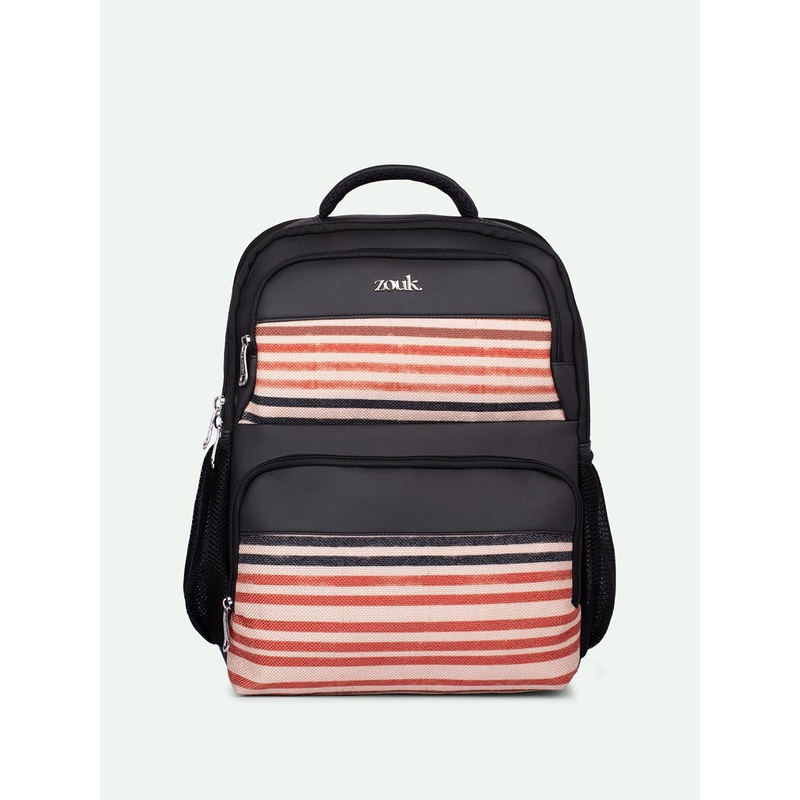 ZOUK Qutub Unisex Striped Consultant Backpack with Compression Straps