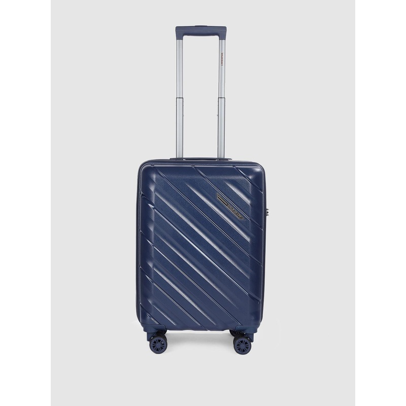 Canopus Navy Blue Textured Cabin Trolley Suitcase