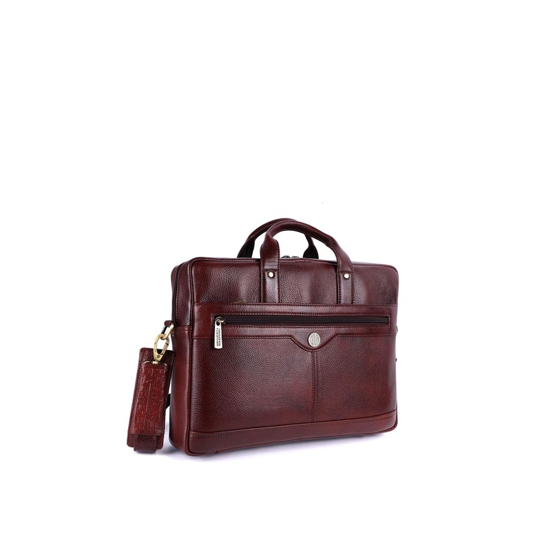 HAMMONDS FLYCATCHER Men Brown Leather Laptop Bag