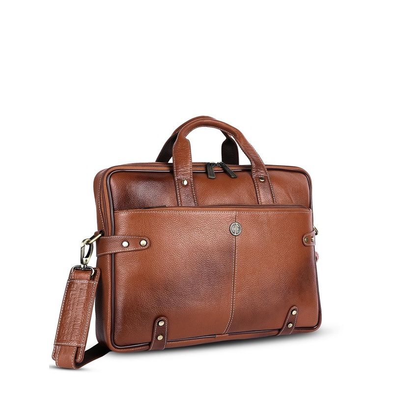 HAMMONDS FLYCATCHER Men Tan Leather Laptop Bag
