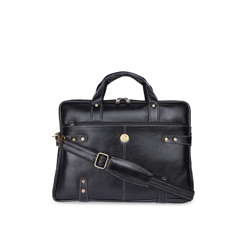 HiLEDER Unisex Pure Leather 15 Inch Business Briefcase Laptop Messenger Office Bag