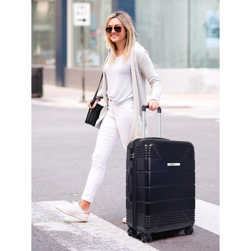 Luggero Textured Medium Hard-Sided Trolley Bag