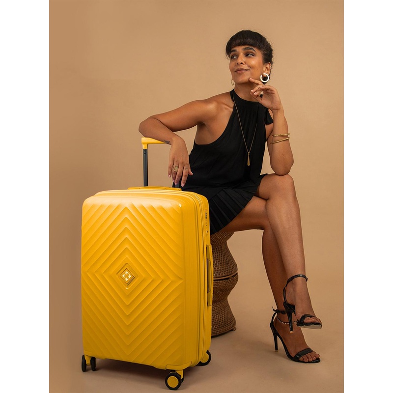 Nasher Miles Antwerp Polypropylene Large Yellow Trolley Bag – 28Inch 75cm